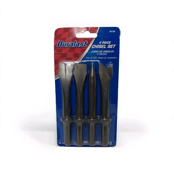 Duralast Air Hammer 4 Chisel Set Kit, Fits all 401 shank Air Hammers, - Picture 1 of 6